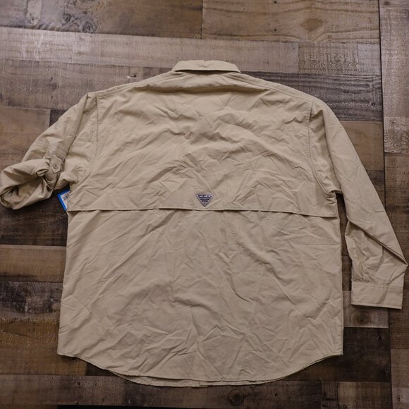 Columbia Bahama II Long Sleeve Fishing Shirt Men’s XXL Beige Omni-Shade UPF 30 - Picture 11 of 14